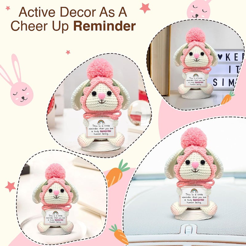 Gossby غزل بنموذج “Gossby Positive Bunny” مع رسالة عاطفية – هدية مناسبة لعيد الميلاد أو التخرج أو عيد الميلاد، حيوان مصنوع يدويًا، تذكير بأنك شخص مميز حقًا… أبعاد الحيوان: 2.5 × 2.5 سم. - Image 5