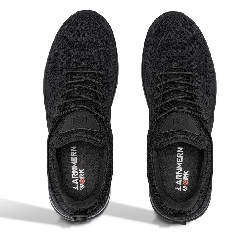 LARNMERN Slip Resistant Womens Slip On Shoes Work Non Slip Sneakers Walking Water Zapatillas Zapatos Trabajo Food Service Chef Kitchen(Black,7) - Image 3