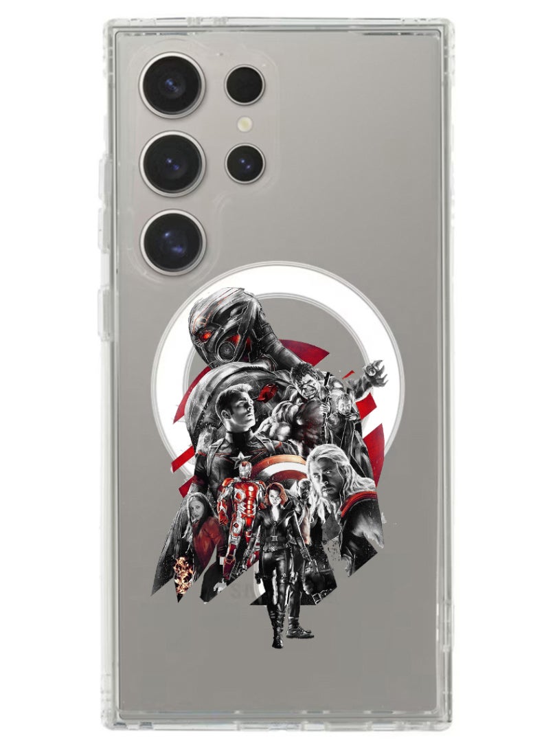 Theodor جراب مغناطيسي لهاتف Samsung Galaxy S24 Ultra مقاس 6.8 بوصة متوافق مع الشحن اللاسلكي MagSafe، غطاء ممتص للصدمات للهاتف من avengers - Image 1