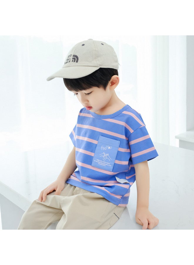 HOT Selling】boys' Sleeve T-shirt Summer Striped Cotton Tee For Kids, Toddlers, And Big Boys' Half Sleeve Shirt - Image 3