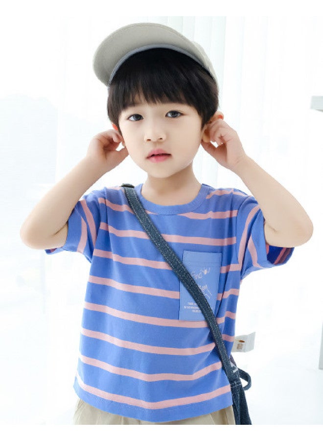 HOT Selling】boys' Sleeve T-shirt Summer Striped Cotton Tee For Kids, Toddlers, And Big Boys' Half Sleeve Shirt - Image 1