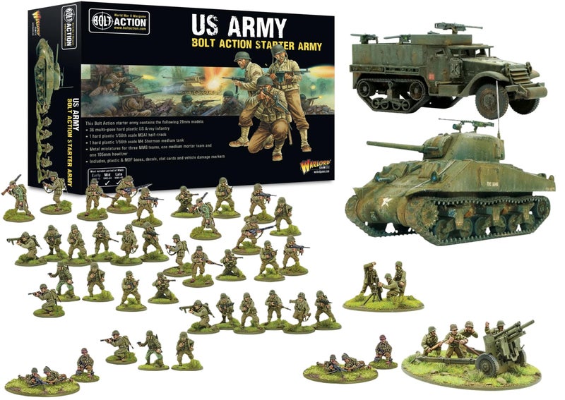 WARLORD GAMES Warlord Bolt Action US Army Starter Army 156 WWII Military Wargaming Plastic Model Kit Small - Image 2