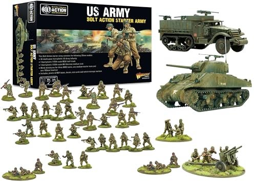 WARLORD GAMES Warlord Bolt Action US Army Starter Army 156 WWII Military Wargaming Plastic Model Kit Small - Image 1