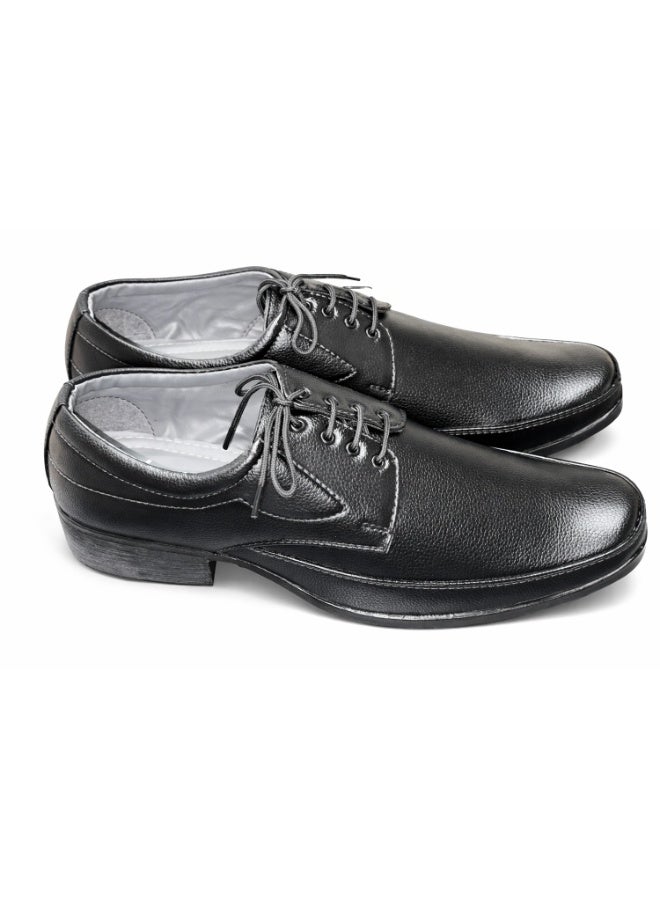 RNS Men Black Formal Leather Shoes, Business Footwear with Breathable Comfortable and Wear Resistant Design - Image 1