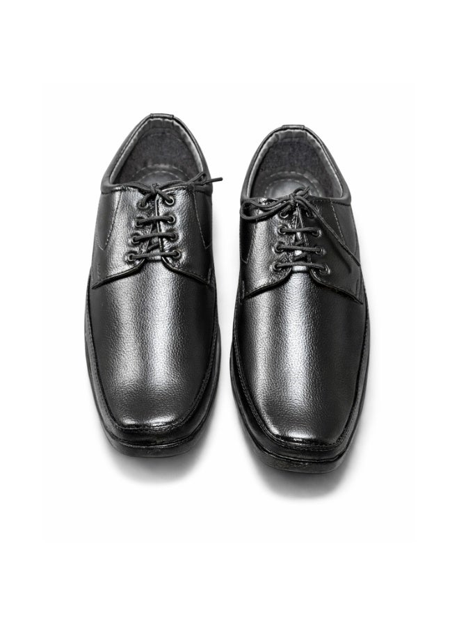RNS Men Black Formal Leather Shoes, Business Footwear with Breathable Comfortable and Wear Resistant Design - Image 4