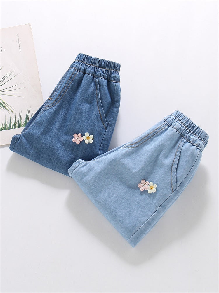Summer Children'S Versatile Pants For Girls And Boys, Mosquito-Proof Breathable Embroidered Pants - Image 5
