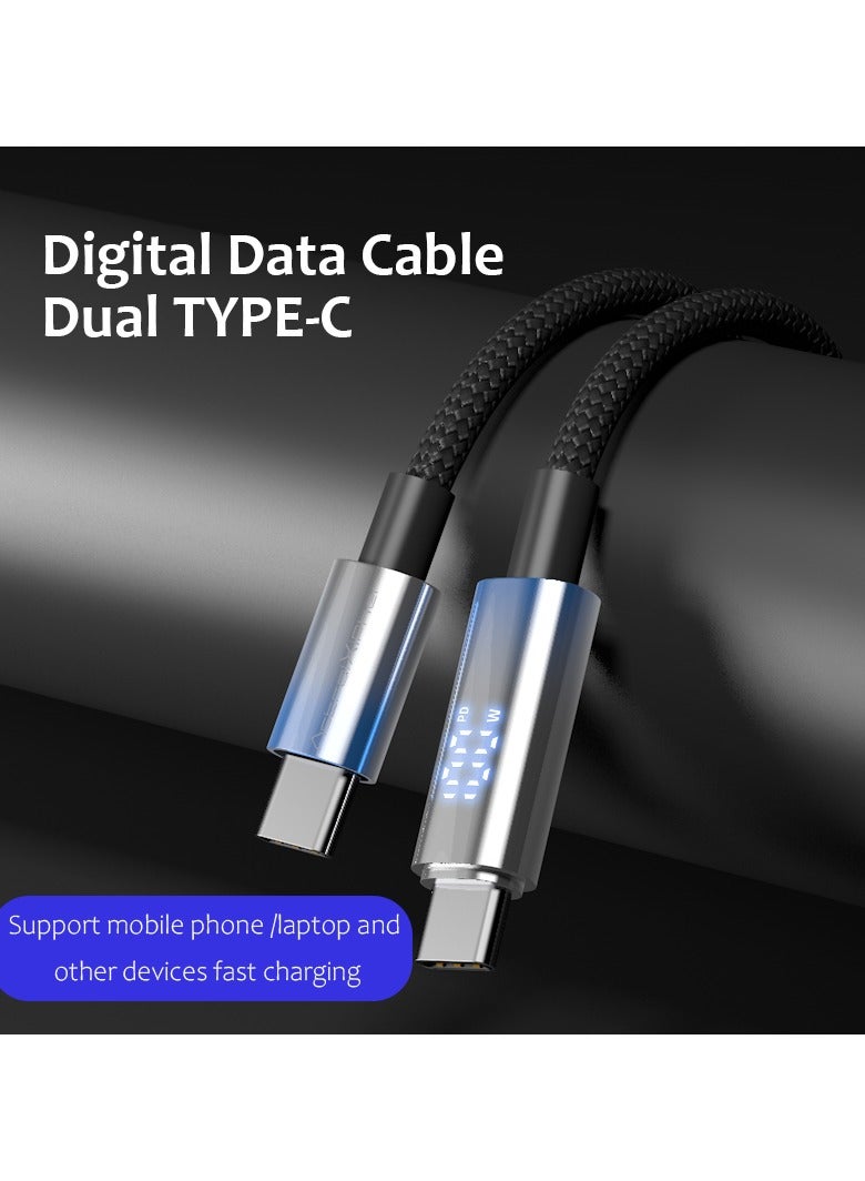 Astralxipher 100W PD Fast Charging Cable with Digital Display | Dual Type-C | Real-Time Power Monitor | 1.2m/2m Braided | Compatible iPhone 15/16 Pro Max, S25 Ultra, Huawei, Xiaomi, Power Bank, Tablet - Image 2