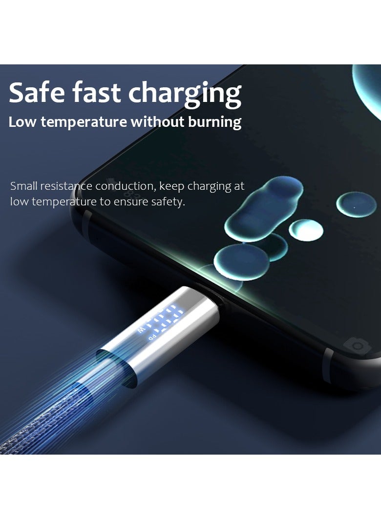 Astralxipher 100W PD Fast Charging Cable with Digital Display | Dual Type-C | Real-Time Power Monitor | 1.2m/2m Braided | Compatible iPhone 15/16 Pro Max, S25 Ultra, Huawei, Xiaomi, Power Bank, Tablet - Image 4