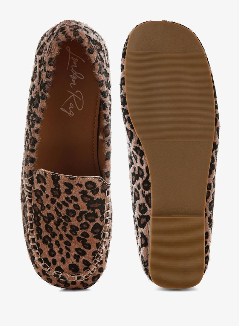 London Rag Leopard Print Flat Loafers in Leopard - Image 4