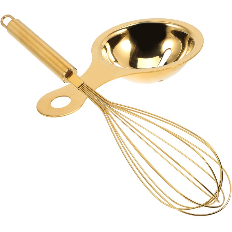 Manual Stainless Steel Egg Whisk with Ergonomic Handle and Egg Separator for Fast Mixing - Image 2