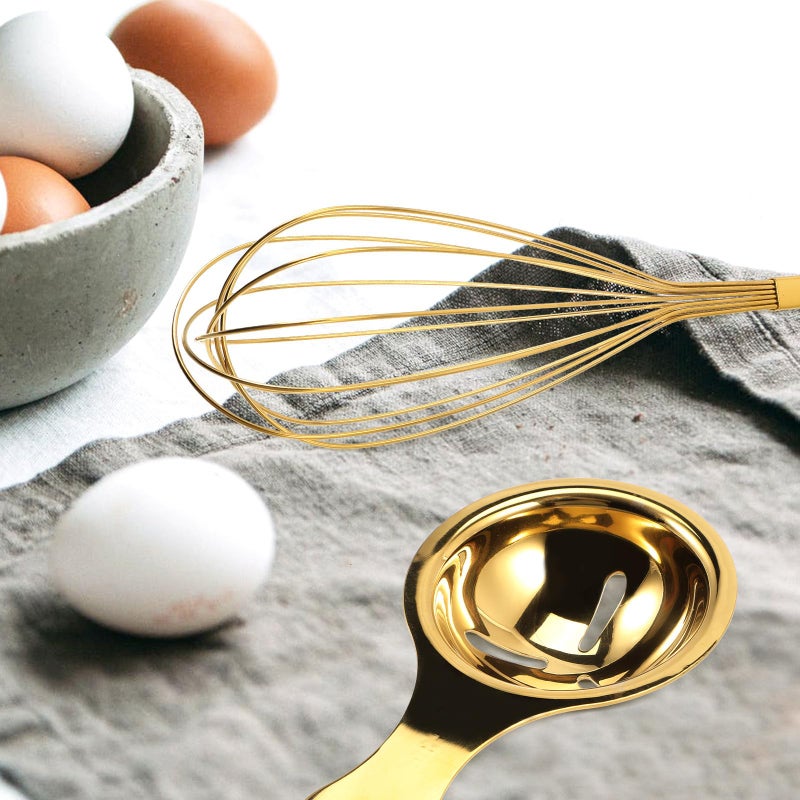 Manual Stainless Steel Egg Whisk with Ergonomic Handle and Egg Separator for Fast Mixing - Image 4