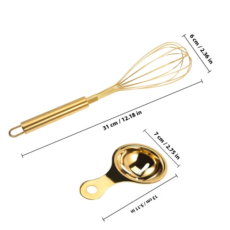 Manual Stainless Steel Egg Whisk with Ergonomic Handle and Egg Separator for Fast Mixing - Image 3