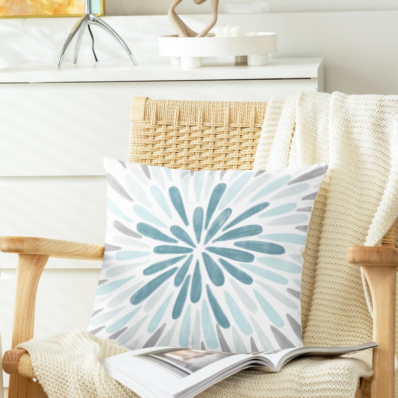 CaliTime Throw Pillow Covers Decorative 18 X 18 Inches Pack of 2 Cozy Fleece Gorgeous Fireworks Cushion Cases for Couch Bed Sofa Farmhouse Decoration Smoke Blue Grey - Image 3