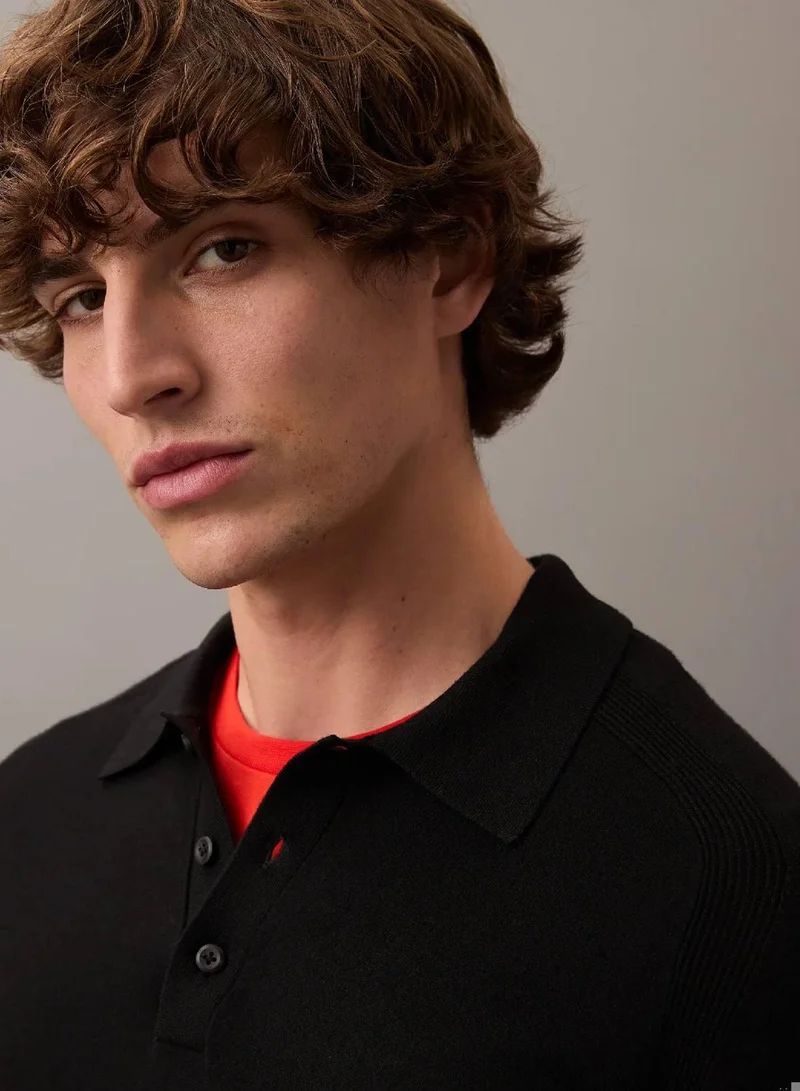 Calvin Klein Tech Knit Sweater Polo Shirt