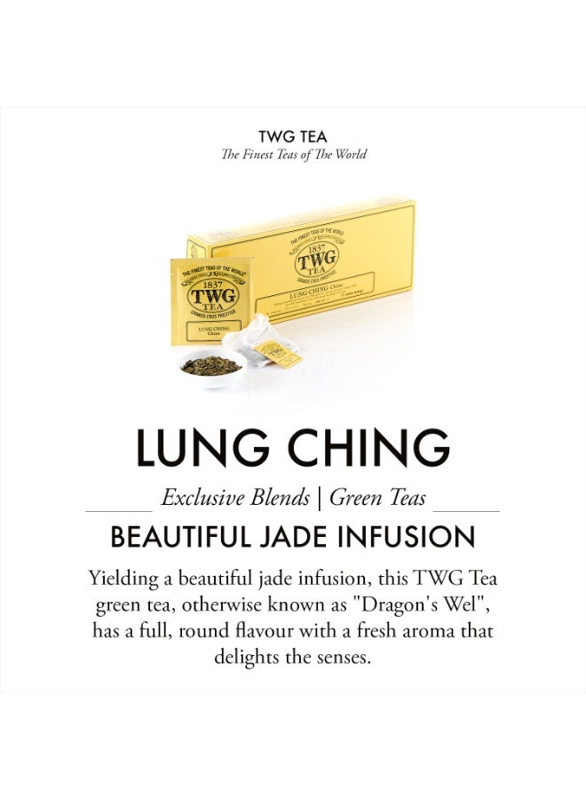 TWG Tea Lung Ching | Green Tea | Aromatic Jade Infusion | 15 Hand Sewn Cotton Teabags | Gift Set - Image 3