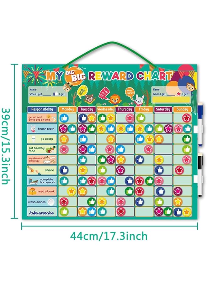 erorex 158 Pcs Chore Chart Behavior Chart Responsibility Chart Magnetic Reward Chart Star Dry Erase Reward Chart Toddler Chores Chart Daily Responsibility Board Chore Chart - Image 2