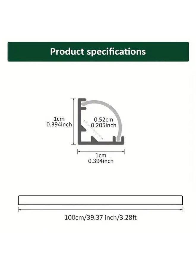 15pcs 1m Silver Aluminum LED Channel System With White Cover For Slim Light Strips - Image 4