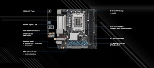 ASRock B760M-ITX/D4 WiFi Supports 13th Gen & 12th Gen Intel® Core™ Processors (LGA1700) - Image 3