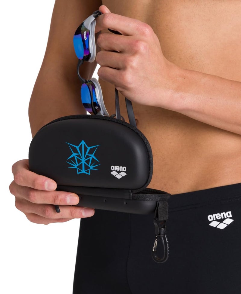 ARENA Swim Goggle Case for Swimmers Protective Hardcover Carrying Case with Clip for Backpacks, Storage and Transport, Black/White/Fuchsia - Image 5