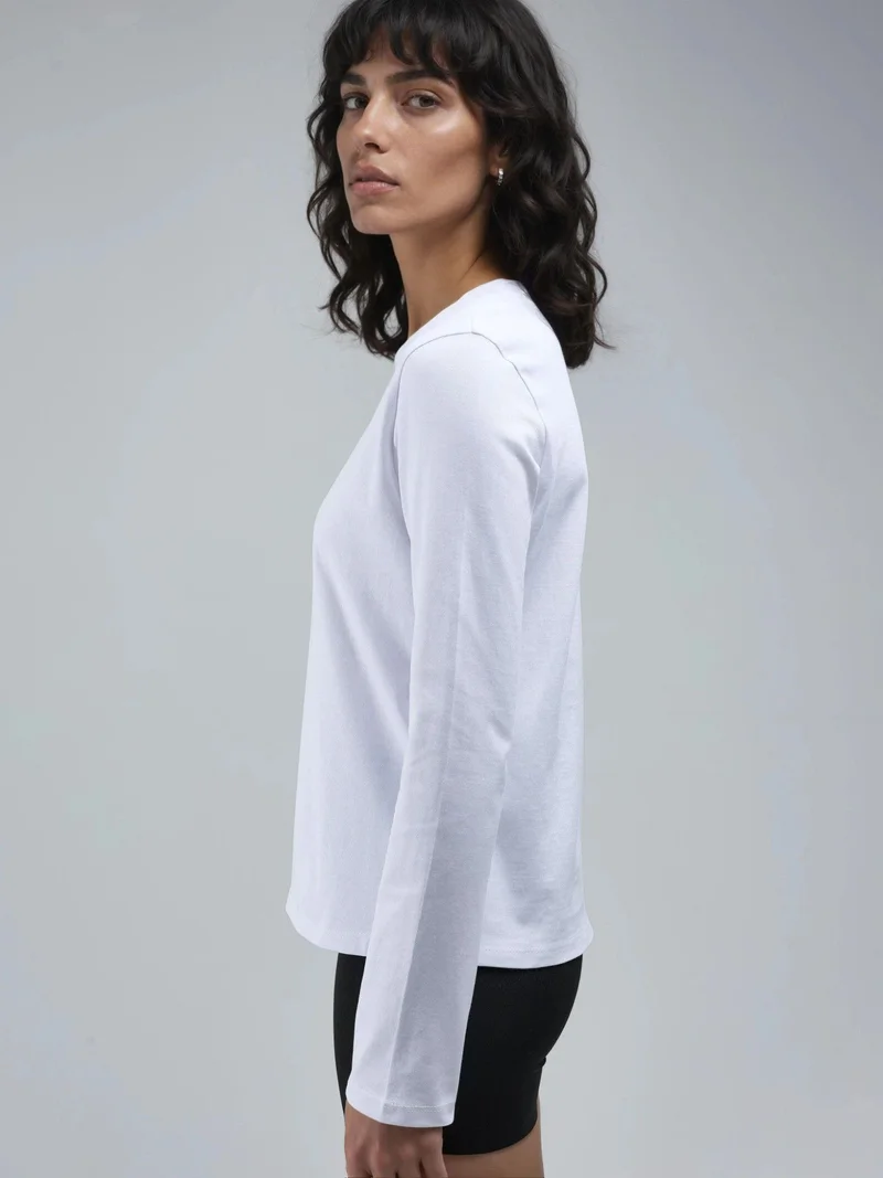 Busem BUSEM Long Sleeve Crew Neck Basic Blouse
