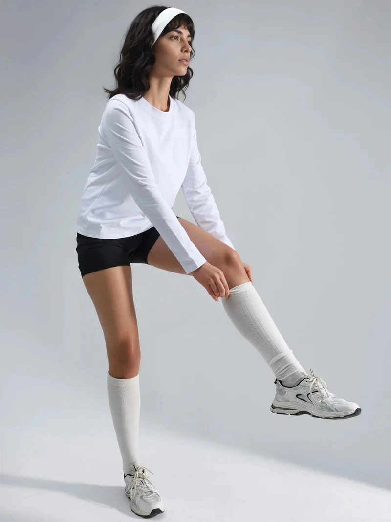 Busem BUSEM Long Sleeve Crew Neck Basic Blouse