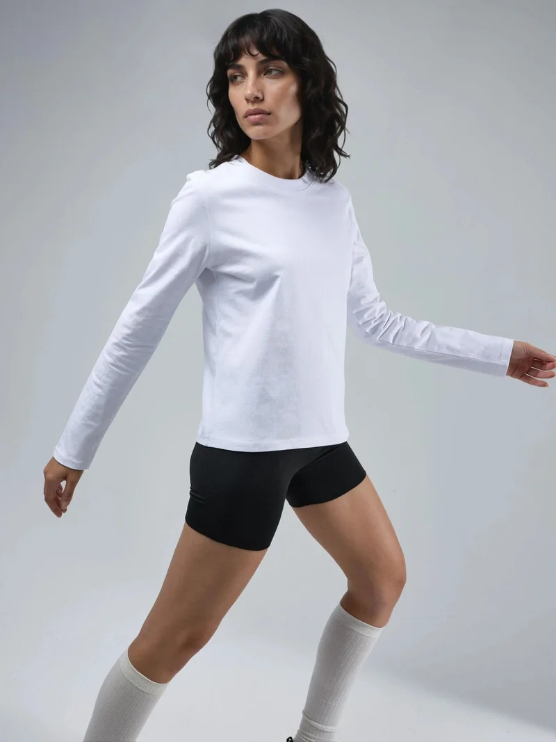 Busem BUSEM Long Sleeve Crew Neck Basic Blouse