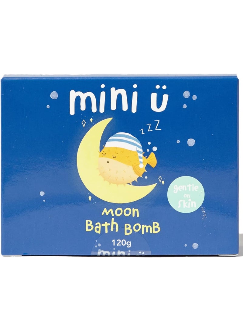 Mini U Moon Bath Bomb 120g Fizzing Trail Kids Bath Bomb With Shea Butter, Vegan Bath Fizzy, Ocean Blue & Yellow Water Effect, Gentle Fun Bath Time Gift For Children - Image 2