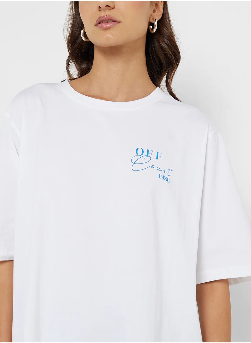 Ginger Crew Neck Oversize Varsity T-Shirt