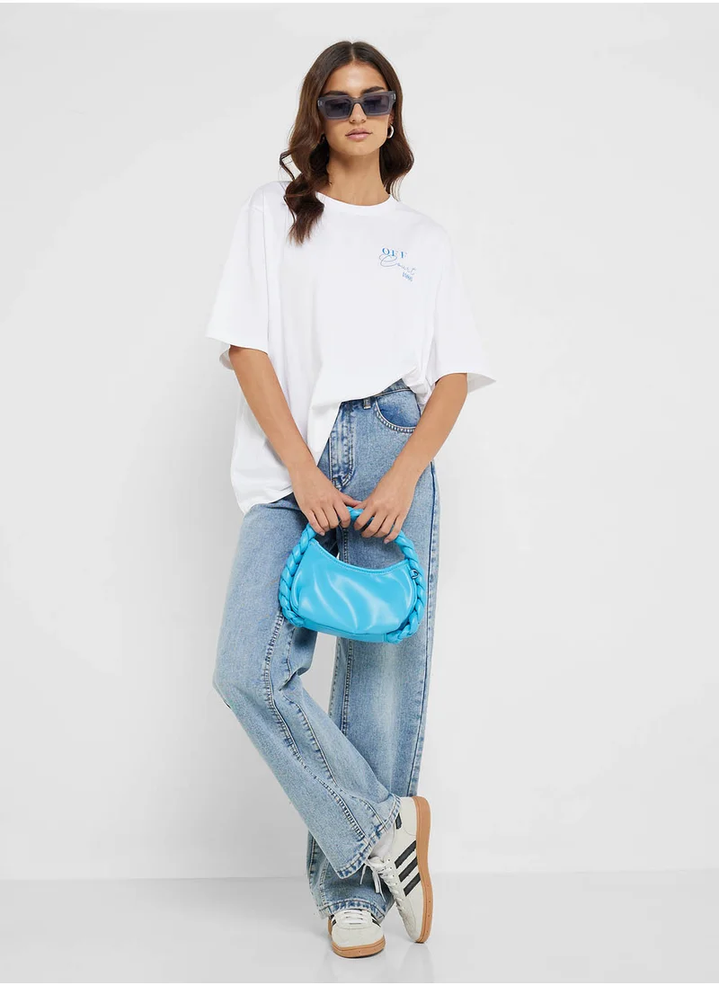 Ginger Crew Neck Oversize Varsity T-Shirt