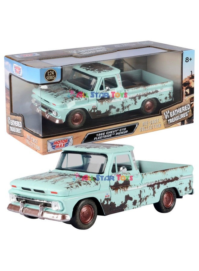 Motormax 1966 Chevy C10 Pickup Weathered Treasueres Barn Find 1/24 Scale Diecast Model Car 79073 All Star Toys Edition - Image 1