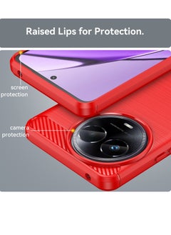 Zaboon For Realme C67 5G Brushed Texture Carbon Fiber TPU Phone Case(Red)  - Image 5