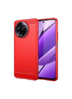 Zaboon For Realme C67 5G Brushed Texture Carbon Fiber TPU Phone Case(Red)  - Image 1