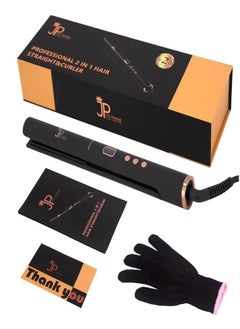 JUICY PREMIER JUICY PREMIER  2-in-1 straightener and curling iron | Ceramic Hair with Tourmaline and Negative Ions Technology | Adjustable Temperatures up to 450F | with Extra Heat Protection Glove  - Image 1