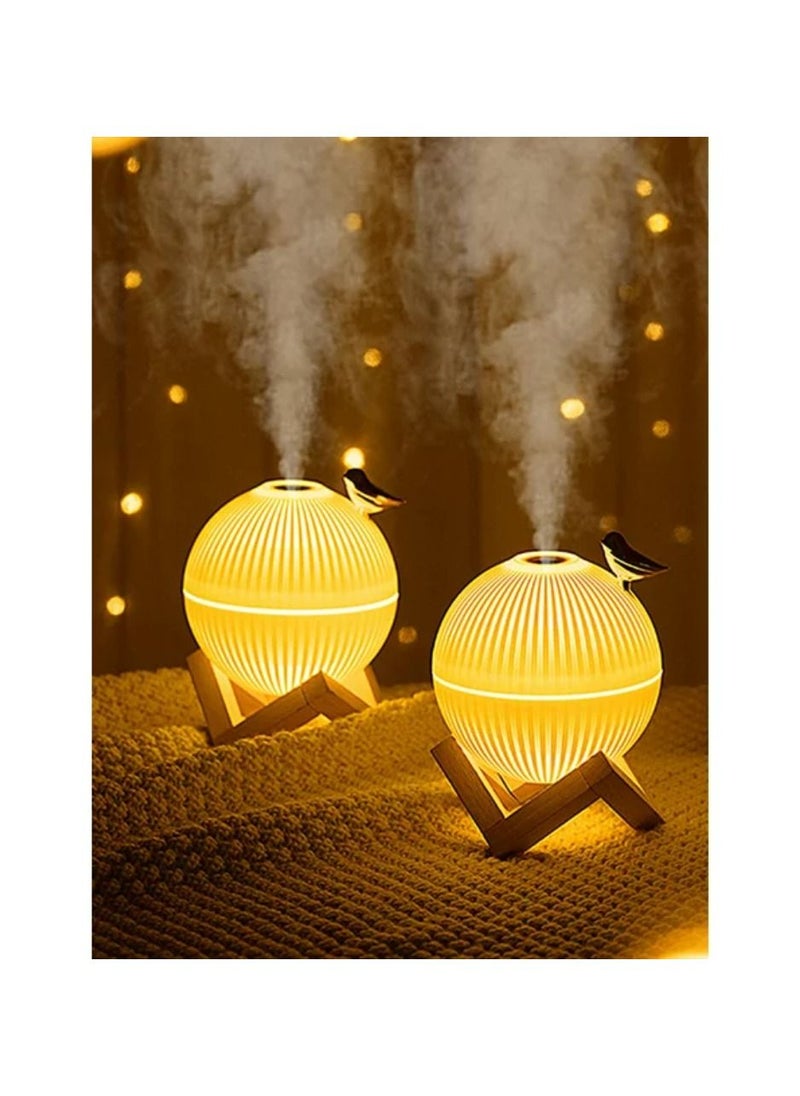 Yuwell Modern Lark Air Humidifier With 3 Light Mode LED Night Lamp For Bedroom Living Room Essential Oil Aroma Diffuser 330ML Capacity For Spa Home Yoga Office  - Image 5