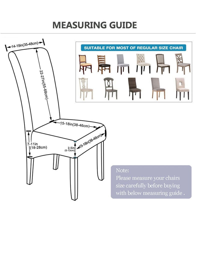 Bluejw 4-Piece Solid Velvet Colour Chair Cover Beige  - Image 5