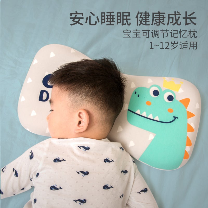 Children'S Pillow Double-Layer Adjustable Second-Generation Upgrade Washable Cotton Memory Foam Neck Protection Breathable Kindergarten Nap Pillow - Image 2