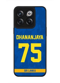 Rugged Black Edge Case for OnePlus Ace Pro, Slim fit Soft Case Flexible thin Cover - Player Name - Dhananjaya de Silva, Jersey Number- 75