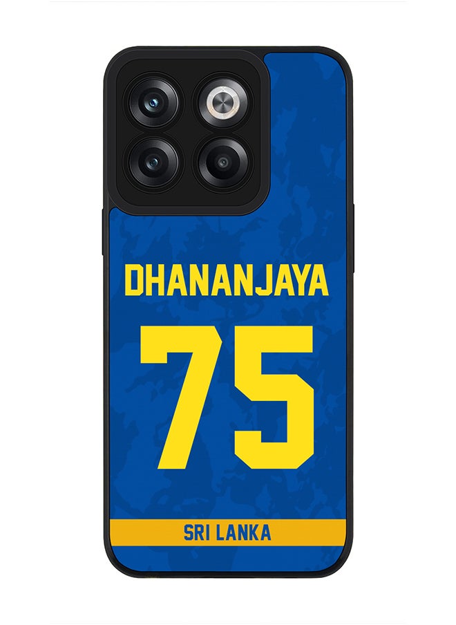 Stylizedd - Rugged Black Edge Case for OnePlus Ace Pro, Slim fit Soft Case Flexible thin Cover - Player Name - Dhananjaya de Silva, Jersey Number- 75 - Image 1