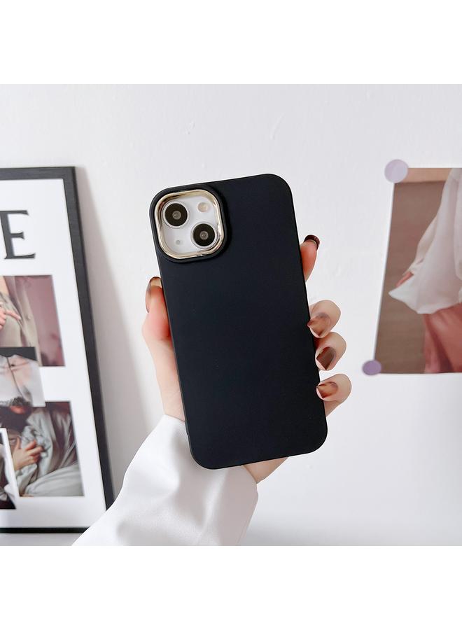 The Bros Liquid Silicone Electroplating + Flannel Phone Case For iPhone 14 Pro