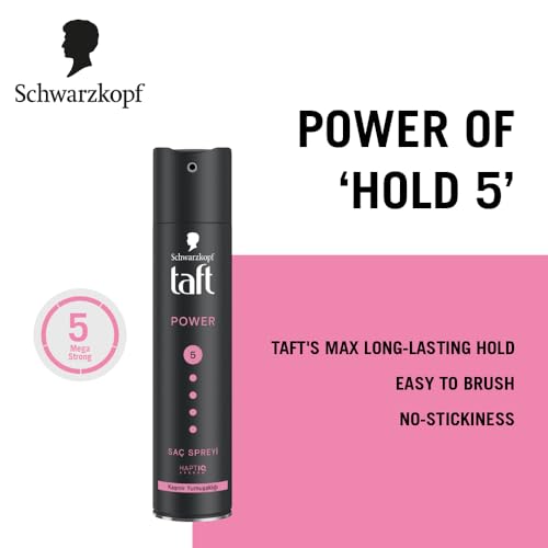 taft Schwarzkopf TAFT Power Hold 5 Hair Spray for Heat Protection, Cashmere like Softness for Dry, Damaged Hair | No Stickiness | Easy To Brush Out | For Salon Like Finish - 250Ml. - Image 4
