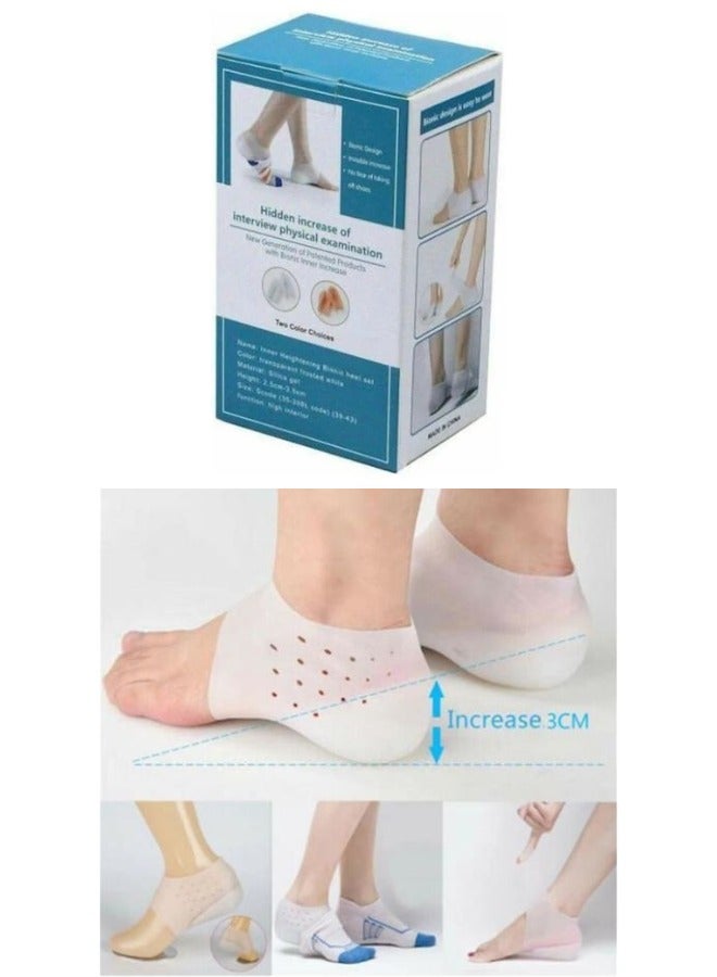 Silicone Hidden Height Increase Insole Soft Shoe Insert Lift Heel Pads Comfortable Invisible Cushion for Men Women Interview and Physical Examination - Image 1