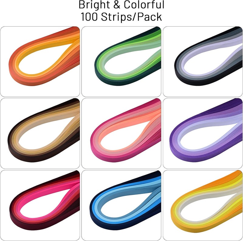 YURROAD 10mm x 39cm Paper Quilling Strips Kits 900 Strips - Image 3