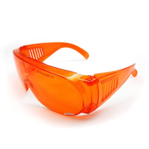 MCWlaser Professional Laser Safety Glasses OD6+ 190-540nm Protective Goggles CE for UV Lamp Violet/Blue/Green Laser 248nm 355nm 375nm 405nm 450nm 457nm 473nm 532nm Absorption Type EP-3 Style 6 - Image 3