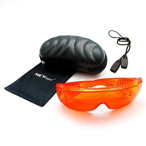 MCWlaser Professional Laser Safety Glasses OD6+ 190-540nm Protective Goggles CE for UV Lamp Violet/Blue/Green Laser 248nm 355nm 375nm 405nm 450nm 457nm 473nm 532nm Absorption Type EP-3 Style 6 - Image 1