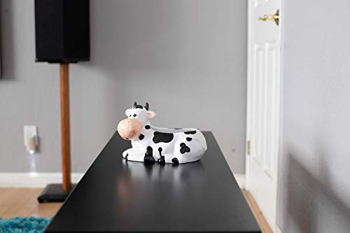 Sixdrop Cow Planter Pot - Cow Print Party Decoration Supplies - Garden Backyard Cow Stuff Statue - Flower Ceramic Succulent Planter - Plantador de Vacas - Large 9" with Drain - Image 5
