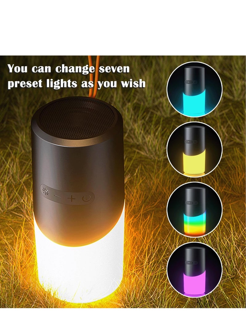 Excefore Portable Bluetooth Speaker, 7 Preset Light Modes, Bluetooth 5.3, IPX5 Waterproof, 20m Long Range, Perfect for Camping, Hiking, Mountaineering, Outdoor Activities and Cycling  - Image 4