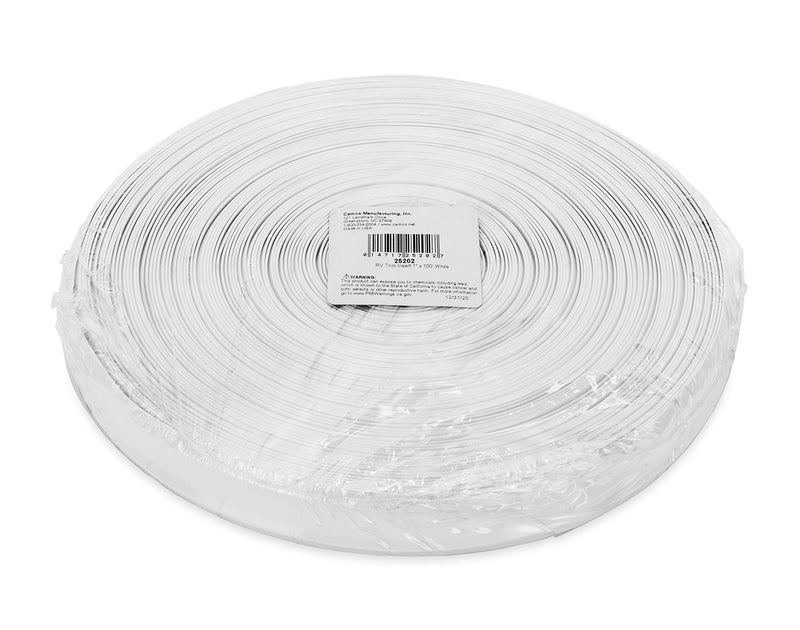 Camco إدخال حواف فينيل من كامكو مع مثبطات الأشعة فوق البنفسجية لعمر أطول - استبدال إدخالات حواف RV المتشققة والمبقعة (1" × 100'، أبيض) (25202) - Image 3