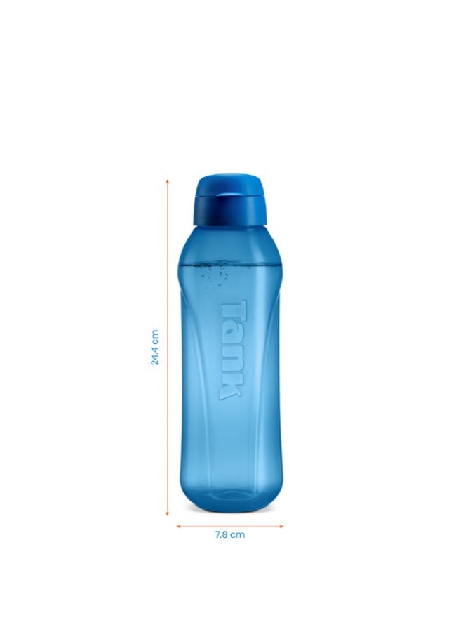 Tank Go, 800ml, Polypropylene Plastic Bottle, BPA Free, Leakproof - Blue - Image 2