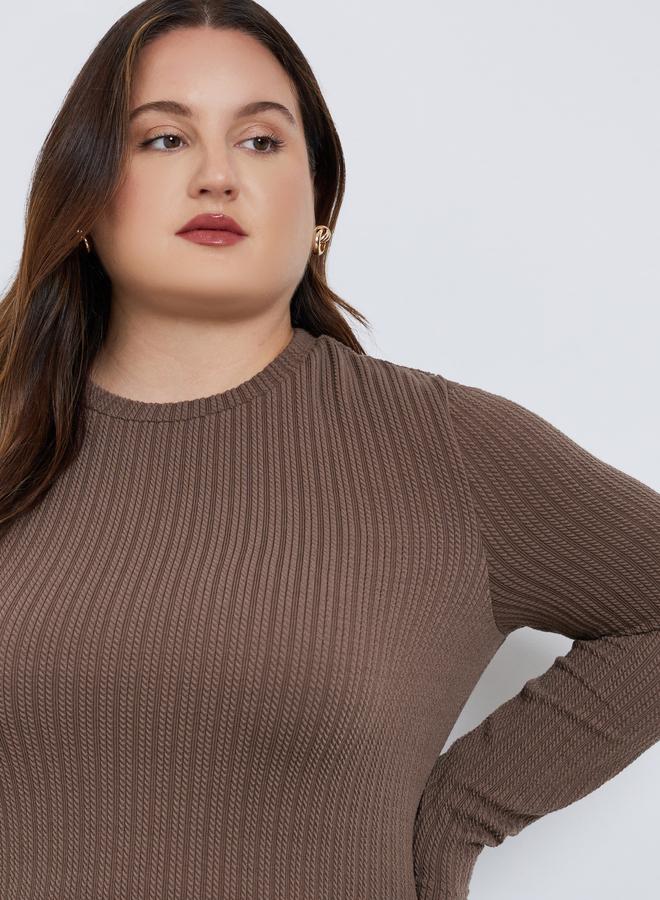 ستايلي فستان ميدي فضفاض بمقاس كبير وتفاصيل محبوكة - Image 3