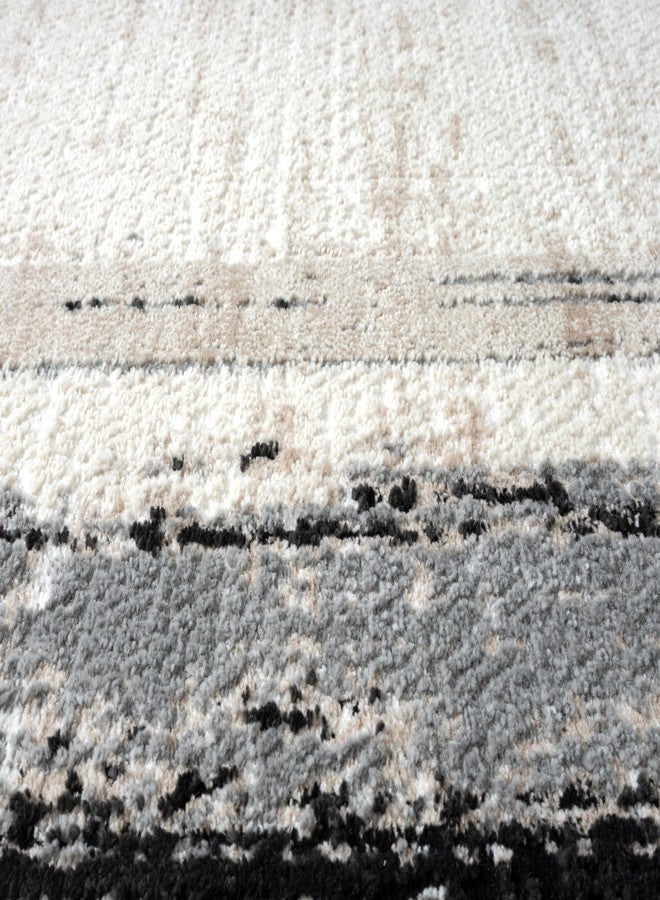 Abani Ivory Area Rug for Living Room, Bedroom - Abstract Pattern- 4' x 6' -Durable & Easy to Clean - Image 5